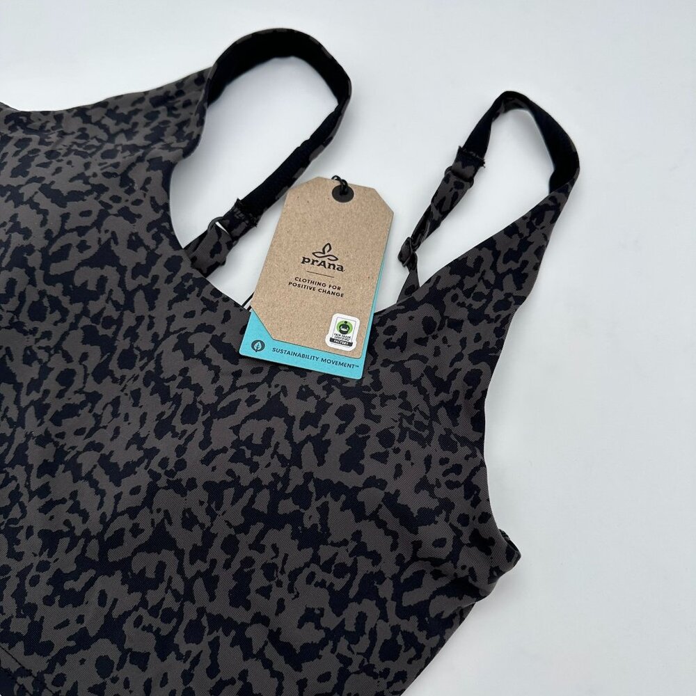 prAna Women's Chakara™ V-Neck Support Crop Tank Top, Size Small, Dark Iron Wild